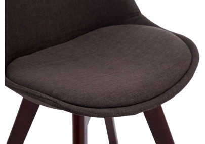 Ensemble de 4 chaises visiteurs Borneo V2 en tissu noyer gris foncé