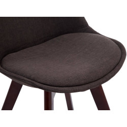 Ensemble de 4 chaises visiteurs Borneo V2 en tissu noyer gris foncé