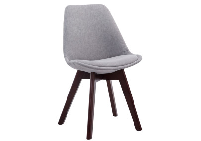 Ensemble de 4 chaises visiteurs Borneo V2 en tissu gris noyer