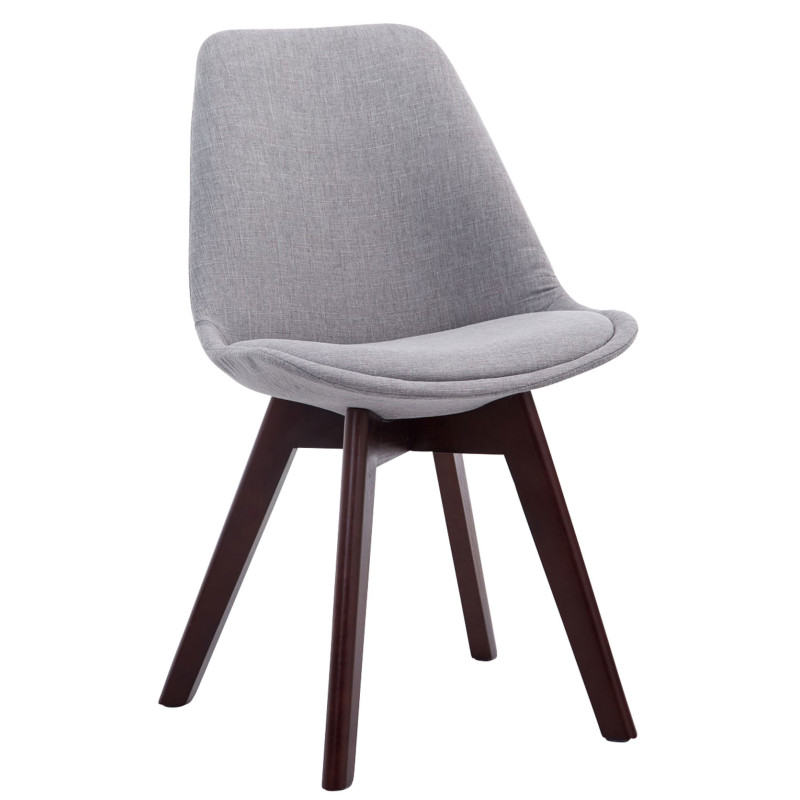 Ensemble de 4 chaises visiteurs Borneo V2 en tissu gris noyer