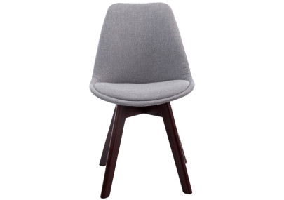 Ensemble de 4 chaises visiteurs Borneo V2 en tissu gris noyer