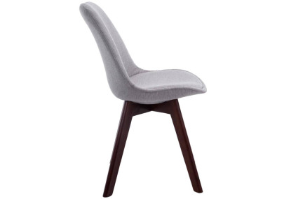 Ensemble de 4 chaises visiteurs Borneo V2 en tissu gris noyer