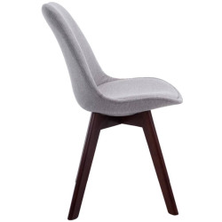 Ensemble de 4 chaises visiteurs Borneo V2 en tissu gris noyer