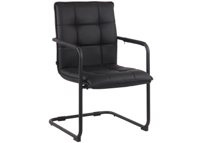 Lot de 2 chaises visiteurs Gandia, similicuir, noires