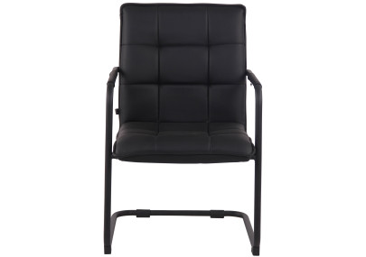 Lot de 2 chaises visiteurs Gandia, similicuir, noires