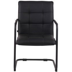 Lot de 2 chaises visiteurs Gandia, similicuir, noires