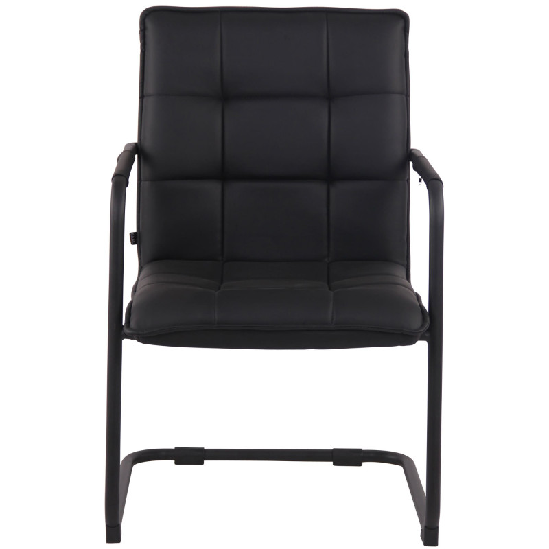 Lot de 2 chaises visiteurs Gandia, similicuir, noires