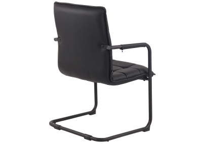 Lot de 2 chaises visiteurs Gandia, similicuir, noires