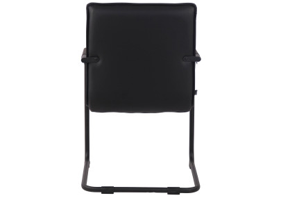 Lot de 2 chaises visiteurs Gandia, similicuir, noires