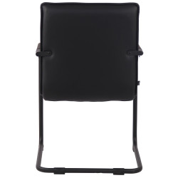 Lot de 2 chaises visiteurs Gandia, similicuir, noires