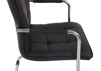 Ensemble de 2 chaises visiteurs Gandia, similicuir, chrome et noir