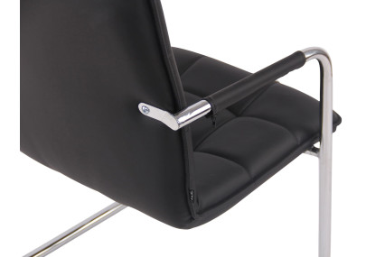 Ensemble de 2 chaises visiteurs Gandia, similicuir, chrome et noir