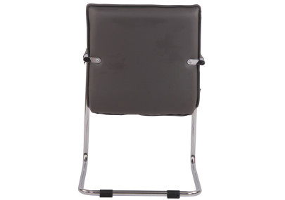 Ensemble de 2 chaises visiteurs Gandia, similicuir, gris chromé