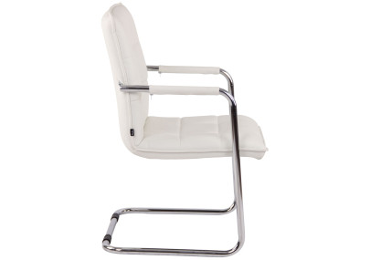 Ensemble de 2 chaises visiteurs Gandia, similicuir, chrome, blanc