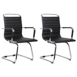 Ensemble de 2 chaises visiteurs Balve, similicuir, noir