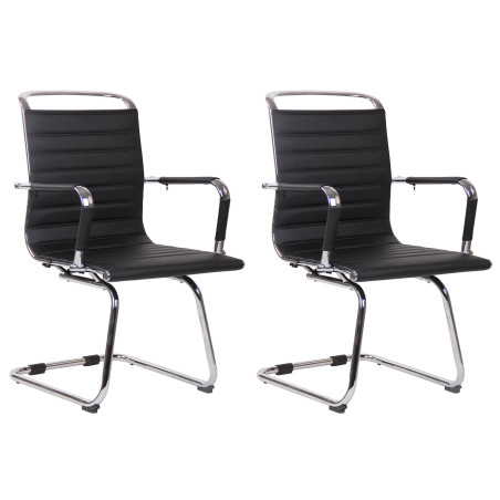 Ensemble de 2 chaises visiteurs Balve, similicuir, noir