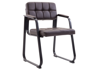 Ensemble de 2 chaises visiteurs Canada B, similicuir, marron