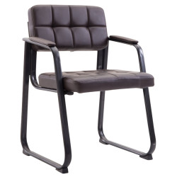 Ensemble de 2 chaises visiteurs Canada B, similicuir, marron