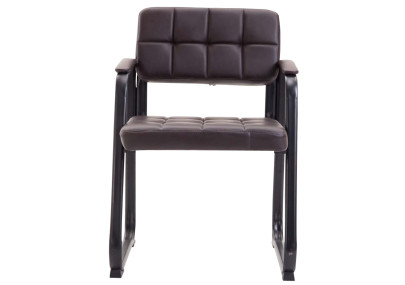 Ensemble de 2 chaises visiteurs Canada B, similicuir, marron