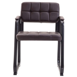 Ensemble de 2 chaises visiteurs Canada B, similicuir, marron