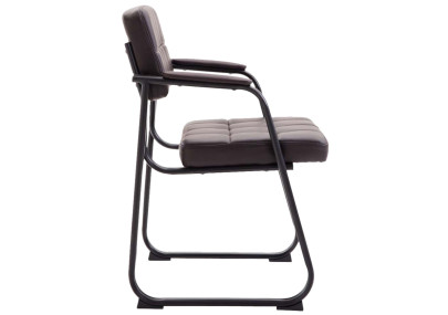 Ensemble de 2 chaises visiteurs Canada B, similicuir, marron