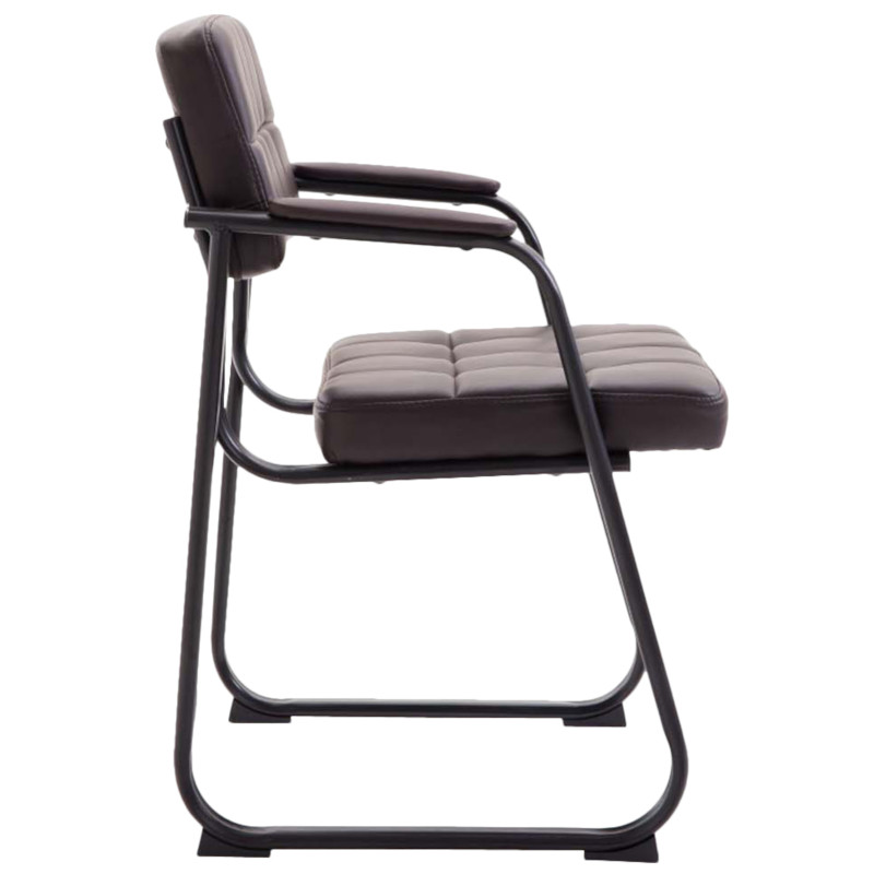 Ensemble de 2 chaises visiteurs Canada B, similicuir, marron