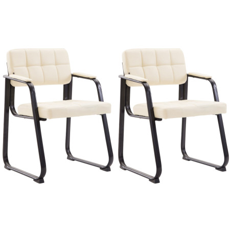 Ensemble de 2 chaises visiteurs Canada B, similicuir, crème