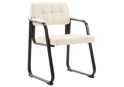 Ensemble de 2 chaises visiteurs Canada B, similicuir, crème