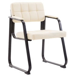 Ensemble de 2 chaises visiteurs Canada B, similicuir, crème