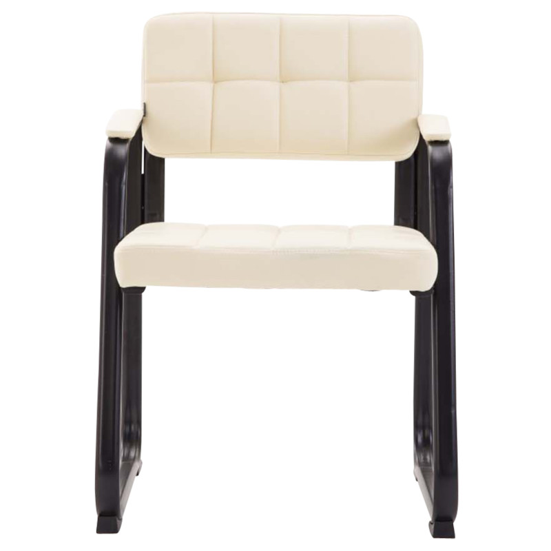 Ensemble de 2 chaises visiteurs Canada B, similicuir, crème