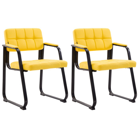 Ensemble de 2 chaises visiteurs Canada B, similicuir, jaune