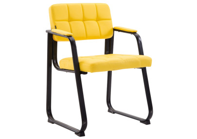 Ensemble de 2 chaises visiteurs Canada B, similicuir, jaune