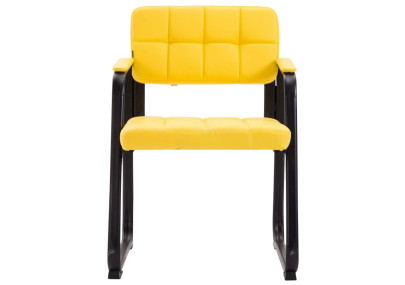 Ensemble de 2 chaises visiteurs Canada B, similicuir, jaune