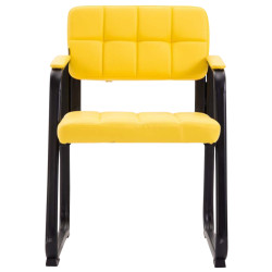 Ensemble de 2 chaises visiteurs Canada B, similicuir, jaune