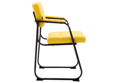 Ensemble de 2 chaises visiteurs Canada B, similicuir, jaune