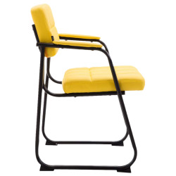 Ensemble de 2 chaises visiteurs Canada B, similicuir, jaune