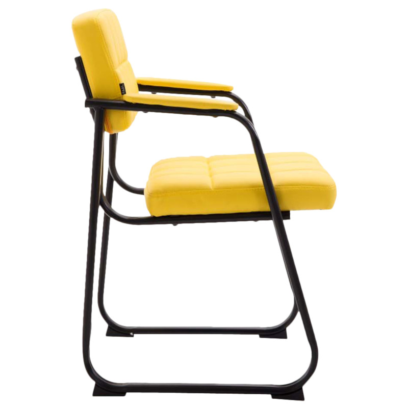 Ensemble de 2 chaises visiteurs Canada B, similicuir, jaune
