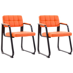 Ensemble de 2 chaises visiteurs Canada B, similicuir, orange