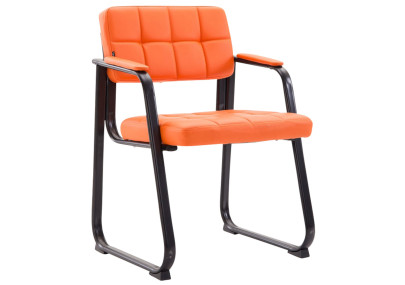 Ensemble de 2 chaises visiteurs Canada B, similicuir, orange