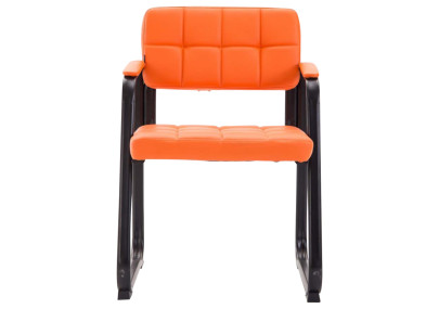 Ensemble de 2 chaises visiteurs Canada B, similicuir, orange