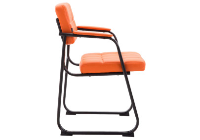 Ensemble de 2 chaises visiteurs Canada B, similicuir, orange