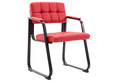 Ensemble de 2 chaises visiteurs Canada B, similicuir, rouge