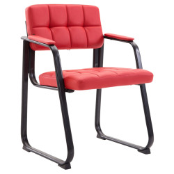 Ensemble de 2 chaises visiteurs Canada B, similicuir, rouge