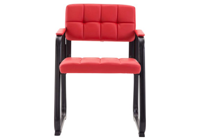 Ensemble de 2 chaises visiteurs Canada B, similicuir, rouge