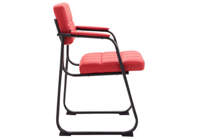 Ensemble de 2 chaises visiteurs Canada B, similicuir, rouge