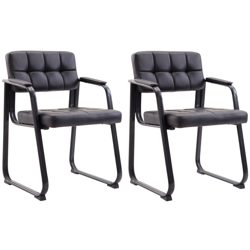 Ensemble de 2 chaises visiteurs Canada B, similicuir, noir