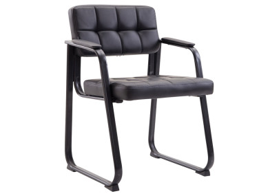 Ensemble de 2 chaises visiteurs Canada B, similicuir, noir