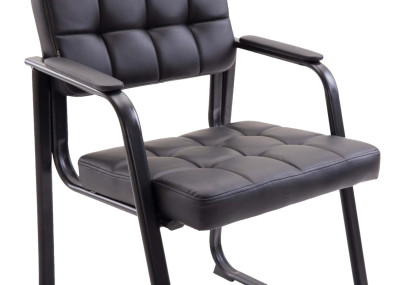 Ensemble de 2 chaises visiteurs Canada B, similicuir, noir