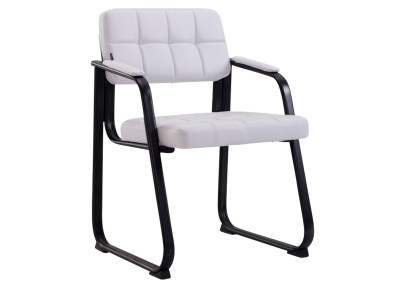 Ensemble de 2 chaises visiteurs Canada B, similicuir, blanc