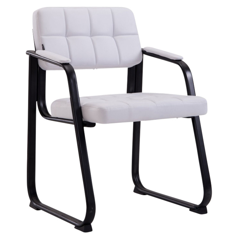 Ensemble de 2 chaises visiteurs Canada B, similicuir, blanc